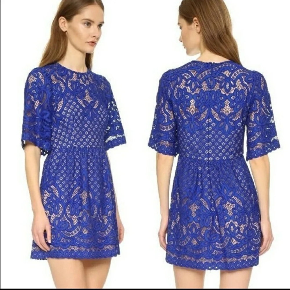 BCBG blue lace Jillyan Dress